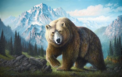 Manfred Herzog, geb. 1949 Ludwigshafen, Studium an der Meisterschule Kaiserslautern, 16Einzel und zahlreiche Gruppenausstellungen, Hier: Grizzlybär, ...