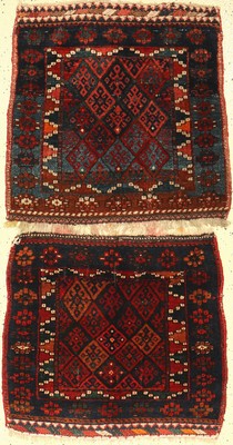 (2 Lots) 2x Jaff "Taschenfronten" alt, Persien, um 1930, Wolle auf Wolle, EHZ: 2-3.