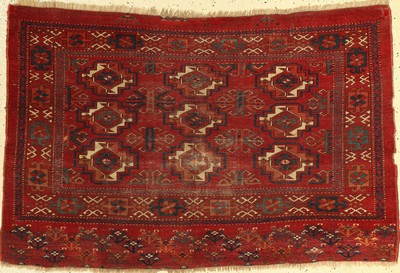 Früher Kizelayak "Tschowal" antik, Turkmenistan, Mitte 19.Jhd., Wolle auf Wolle, ca. 127 x 84 cm, EHZ: (Alters und Gebrauchsspuren). ...