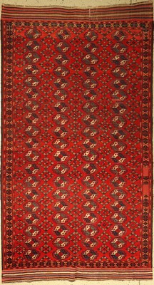 Ersari "Hauptteppich" antik, Turkmenistan, 19.Jhd.,, Wolle auf Wolle, ca. 293 x 162 cm, ausdraucksstarke Farben, (Alters und ...