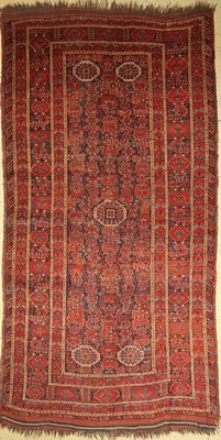Beshir "Hauptteppich" antik, Turkmenistan, 19.Jhd., Wolle auf Wolle, ca. 310 x 160 cm, sammelwürdig, (Alters und Gebrauchsspuren)