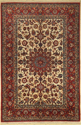 Esfahan fein, Persien, um 1930, Korkwolle auf Baumwolle, ca. 222 x 150 cm, EHZ: 2, (gereinigt)
