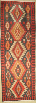 Bachtiar Kelim, Persien, ca. 60 Jahre, Wolle auf Baumwolle, ca. 405 x 145 cm guter Zustand