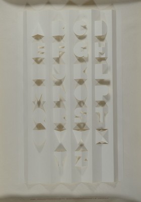 Ronald King, geb. 1932, Alphabet I, Papier gefaltet und geschnitten, Ed Circle Press UK 1985, ca. 60x37cm, u.Gl., R. ca. 78x56cm