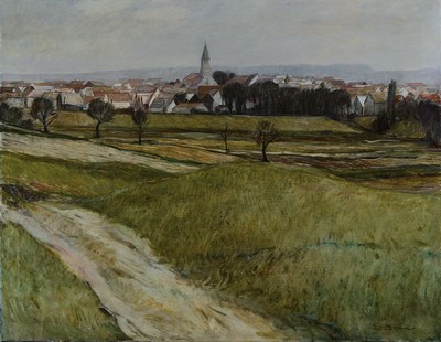 Werner Brand, geb. 1933, lebt und arbeitet in der Pfalz, Landschaft in der Südpfalz, Öl/Lwd, rechts unten signiert, ca. 70x90cm