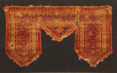 Tekke "Khalyk" antik, Turkmenistan, 18.Jhd.,, Wolle auf Wolle, ca. 73 x 41 cm, selten, absolute Rarität, (Alters und Gebrauchsspuren)