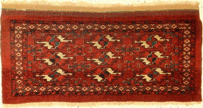Seltene Karadashli Torba antik, Turkmenistan, 1.Hälfte 19.Jhd., Wolle auf Wolle, ca. 46 x 93 cm, EHZ: 3. Selten, Rarität, hochwertige Qualität.