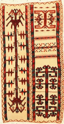 Yomud Zeltband-Fragment, antik, Turkmenistan, 19.Jhd., Wolle auf Wolle, ca. 85x 42 cm, seltenes Muster, EHZ: 3