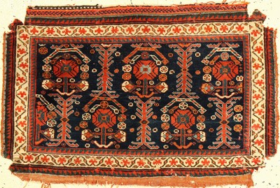 Feine Afschar Taschenfront antik, Turkmenistan, 19.Jhd., Wolle auf Wolle, ca. 73 x 43 cm, EHZ: (Alters Gebrauchsspuren), selten.