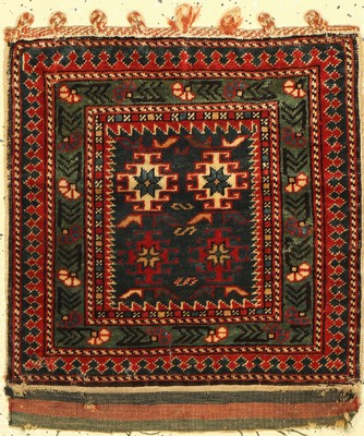 Tschitschi "Taschenfront", antik, Kaukasus,19.Jhd.,, Wolle auf Wolle, ca. 50 x 46 cm, selten, EHZ: 2-3