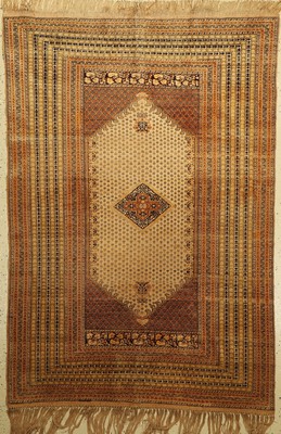 Kaisery Flosh Seide antik (Ghiordes Muster), Türkei, um 1900, Merz. Baumwolle, ca. 187 x 127 cm, EHZ: 3. Feine Qualität.