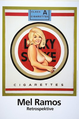 Mel Ramos, geb. 1935, "Lucky Lulu Blonde", Offsetdruck, sign., mit leichten Gebrsp., ca. 83x60 cm