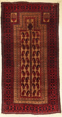 Belutsch Gebetsteppich, Persien, um 1940, Wolle auf Wolle, ca. 180 x 93 cm, EHZ: 2-3