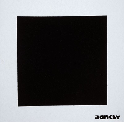 Banksy by Not Banksy, "Black Square with Black Square", Siebdruck/Karton, verso sign., Stempel, num. 19/200, inkl. Zertifikat, ca. 29x29 ...
