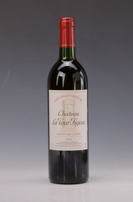 4 Flaschen Chateau La Tour-Figeac 1993, Grand Cru classé, St. Emilion, je 750ml, 12.5 %Vol., high fill, orig. verkorkt und unverkostet