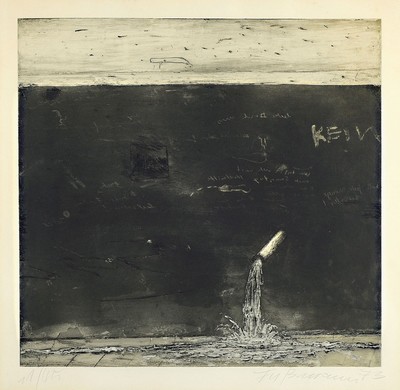 Klaus Fußmann, 1938 Velbert, Radierung, re. u. signiert und dat. 73, num. 11/45, ca. 45 x 46 cm Abb, unter Glas, Rahmen, PP., 51 x 52 cm