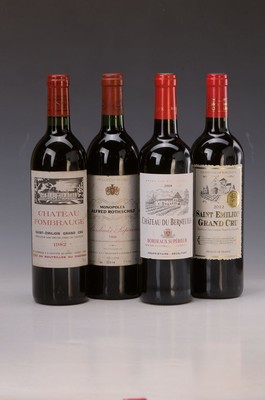 8 Bordeauxweine, 1982-2016, 1986 Monopoles Alfred Rothschild, 1982 Ch. Fombrauge; 1989 Ch. Pedesclaux; 2000 Ch. Chenu-Lafitte; 1997 Chateau Joly; ...