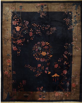 Peking Antik fein, China, um 1910, Korkwolle, ca. 434 x 355 cm, EHZ: 2-3