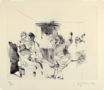 Alfred Hrdlicka, 1928-2009, Radierung, handsigniert und dat. 1969, num. 59/70, unter Glas gerahmt, Platte ca. 40x49 cm, gesamt ca. 70x75 cm