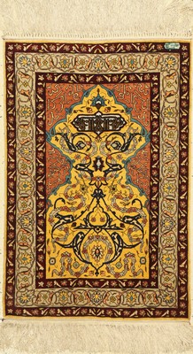 Hereke Seide fein Signiert, Türkei, ca. 50 Jahre, reine Naturseide, ca. 84 x 56 cm, ca. 800.000 Kn/qm, EHZ: 2