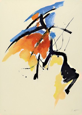 Jean Miotte, 1926-2016, Ile natale, Farbaquatintaradierung mit Präge-druck aus Le plus beau cadeau, rechts unten handsigniert, num. 52/80, ca. ...