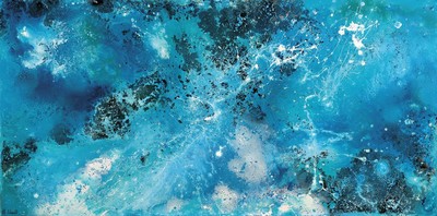 Marion Schmidt, geb. 1963 Eschwege, Lost in space, Acryl/Lwd, links unten signiert, ca. 50x100cm