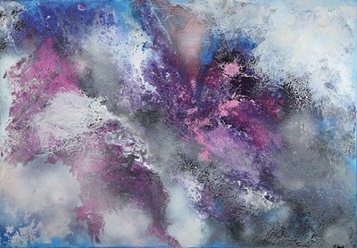 Marion Schmidt, geb. 1963 Eschwege, Purple Variations, Acryl/Lwd, rechts unten signiert, ca. 70x100cm