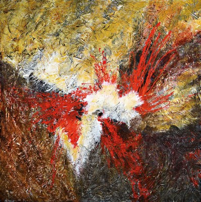 Marion Schmidt, geb. 1963 Eschwege, Eruption, Acryl/Lwd, links unten signiert, ca. 100x100cm