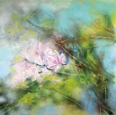Marion Schmidt, geb. 1963 Eschwege, Magnolie, Acryl/Lwd, links unten signiert, ca. 100x100cm