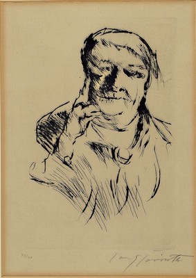 Lovis Corinth, 1858-1925, Radierung, handsigniert und num. 73/100, ca. 23x17cm, PP, u.Gl., R. ca. 50x40cm