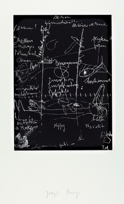 Joseph Beuys 1921 - 1986, Siebdruck auf Karton, handsigniert, aus 1980, ca. 86 x 60.7 cm, WVZ Schellmann 326-28 , 107 x 77 cm, unter Glas, Rahmen