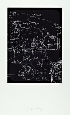 Joseph Beuys 1921 - 1986, Siebdruck auf Karton, handsigniert, aus 1980, ca. 86 x 60.7 cm, WVZ Schellmann 326-28 107 x 77 cm, unter Glas, Rahmen