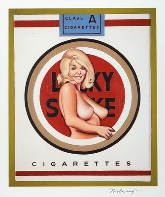 Mel Ramos, geb. 1935, Farboffset, handsigniert,"Lucky Lulu Blonde" 54 x 48 cm, unter Glas, Rahmen ca. 72 x 52 cm