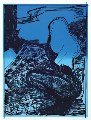 Herbert Brandl, geb. 1959, zeitgenössischer österreichischer Künstler, Siebdruck auf BFK-Rives-Bütten, "Die Pflicht des Einsamen", ...