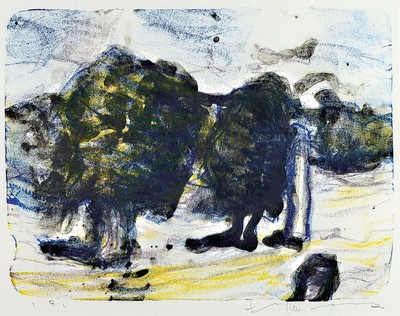 Klaus Fußmann, geb. 1938, Velbert, Lithografie, "Beveroe", sign., bezeichnet mit e.a. WVZ-Nr.444., unter Glas gerahmt, gesamt ca. 73x94 cm