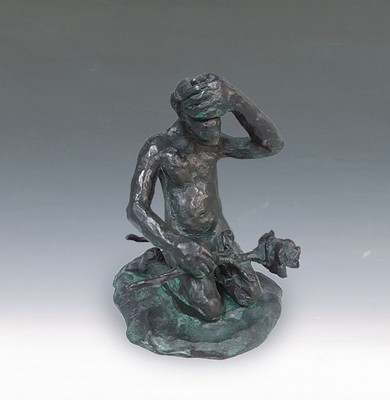 Jörg Immendorff, 1945-2007, Skulptur, Affe mit Rose, Auflage 12, sign., num. 5/12, mit Stempel Schmäke, ca. 14x13 cm