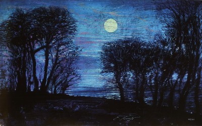 Ernst Fuchs,1930-2015, Giclee/Leinwand, Landschaft, handsigniert, Auflage 300, Ecken l. geknickt, ca. 60 x 94 cm