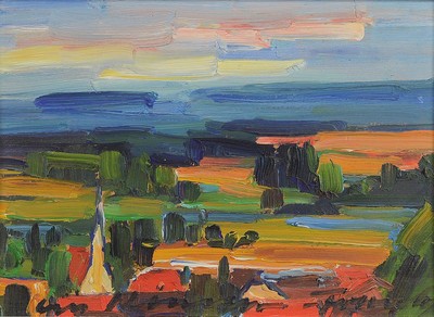 Will Klinger-Franken, 1909 Veitshöchheim- 1986 Ramsau, Sammlung aus 5 Arbeiten in Öl auf Holz, alle signiert und gleich gerahmt, je ca. 20x28cm, R. ...