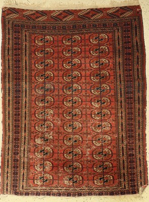 Tekke Bochara antik, Turkmenistan, um 1900,Wolle auf Wolle, ca. 148 x 114 cm, Alters und Gebrauchsspuren