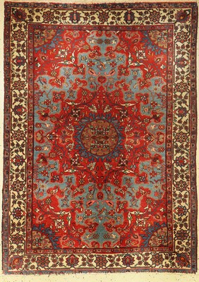 Feiner Tafresh alt, Persien, um 1930/1940, Wolle auf Baumwolle, ca. 195 x 141 cm, dekorativ, feine Knüpfung, EHZ: 3