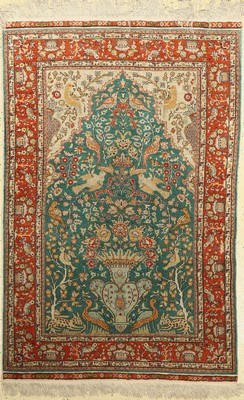Kayseri Seide fein, Türkei, um 1960, reine Naturseide, ca. 153 x 102 cm, EHZ: 2