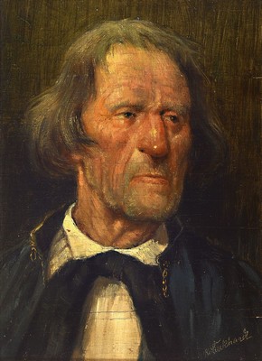 Karl Luckhardt, 1886-1970 Frankfurt/Main, Porträt eines grauhaarigen Charakterkopfes, Öl/Holz, rechts unten signiert, ca. 24x17.7cm, R.