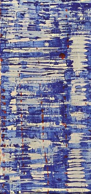 Herbert Zangs, 1924-2003, Scheibenwischerbild von 1957, Acryl auf Wellpappe, rechts unten signiert und datiert, ca. 68x33cm, R.