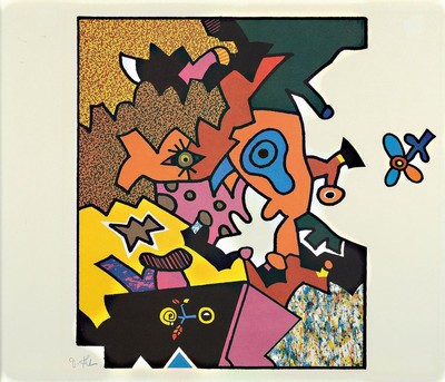 Otmar Alt,geb. 1940 Wernigerode, Grafik, handsigniert, der Zauberer, ca. 52 x 44 cm, unter Glas, Rahmen
