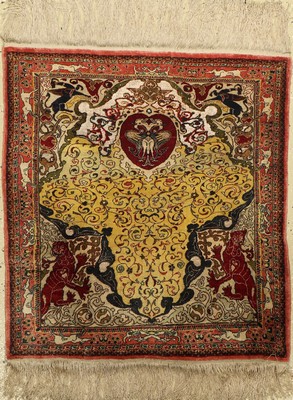 Istanbul Seide fein, Türkei, um 1930, reineNaturseide, ca. 80 x 74 cm, ca. 1,0 Mio. Kn/qm,EHZ: 2