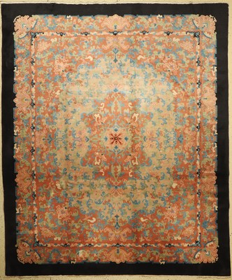Peking alt, China, um 1940, Wolle auf Baumwolle, ca. 298 x 250 cm, leichte Mottenfraß