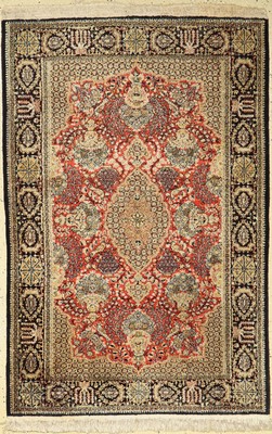 Ghom Seide, Persien, ca. 60 Jahre, reine Naturseide, ca. 160 x 106 cm, EHZ: 2