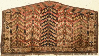 Tschaudor Asmalyk antik, Turkmenistan, 19.Jhd., Wolle auf Wolle, ca. 113 x 62 cm, EHZ: 3, Rarität