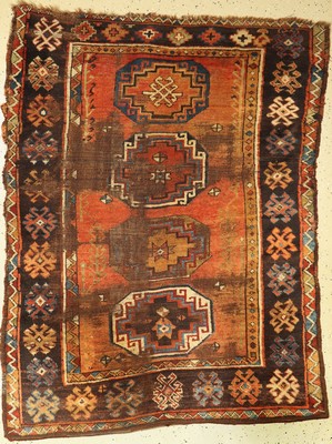 Früher Konya antik (Memling-Gül), Zentral- anatolien, 1.Hälfte 19.Jhd, Wolle auf Wolle ca, 168 x 132 cm,(Alters und gebrauchsspuren) EHZ: 5
