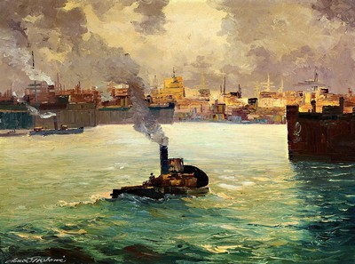 Georg Arnold-Graboné, 1896 München-1982 Starnberg, bekannter deutscher Maler, Meisterschüler von Heinrich von Zügel und Leo von König in ...